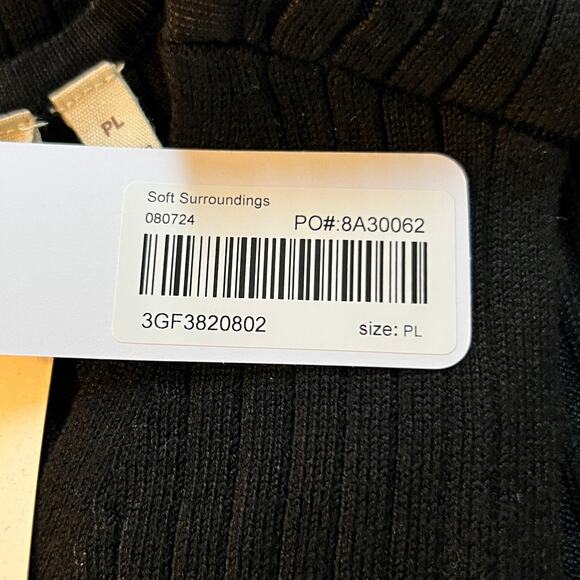 Soft Surroundings Ribbed Sweater Tank Size PL Black Sleeveless Minimalist NWT - Picture 5 of 8